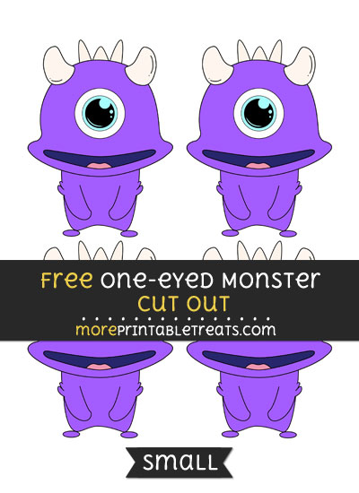 Free One Eyed Monster Cut Out - Small Size Printable
