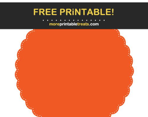 Free Printable Orange Scalloped Circle