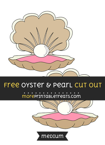 Free Oyster And Pearl Cut Out - Medium Size Printable