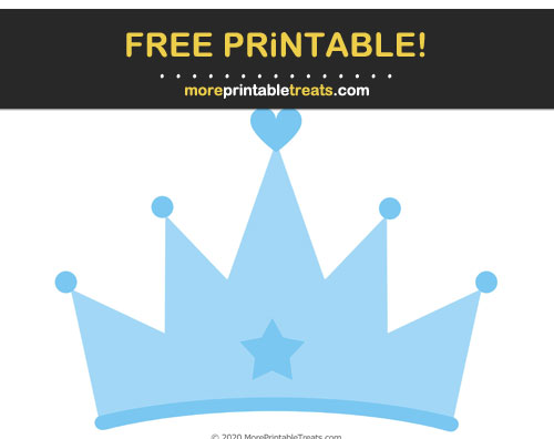 Free Printable Pastel Light Blue Princess Crown Cut Out