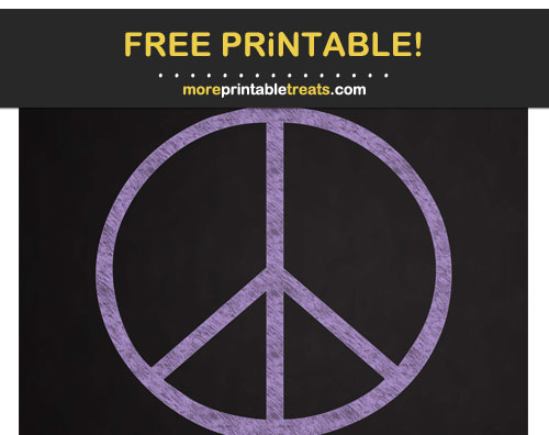 Free Printable Pastel Purple Peace Sign Cut Out