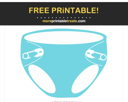 Free Printable Pastel Teal Diaper Cut Out