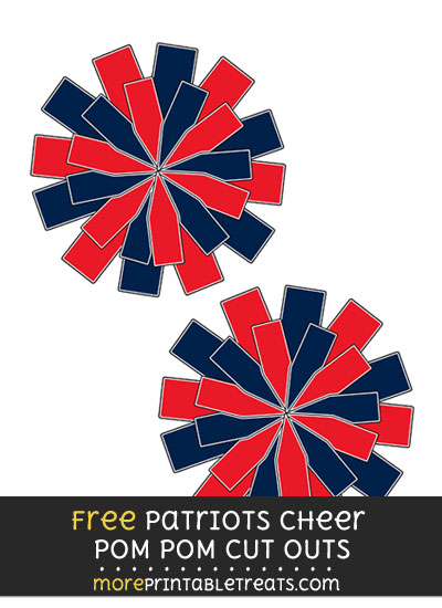 Free New England Patriots Cheer Pom Pom Cut Out Decoration