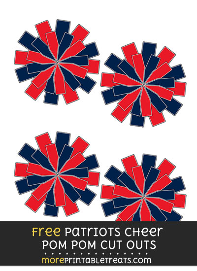 Free New England Patriots Cheer Pom Pom Cut Out Decoration