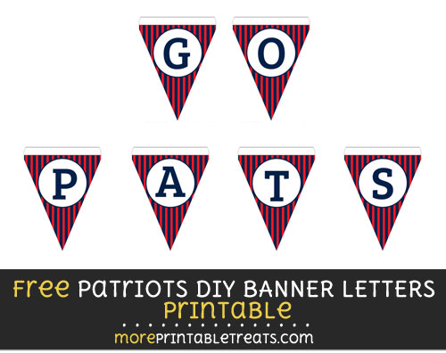 Free New England Patriots DIY Pennant Flag Banner Decoration