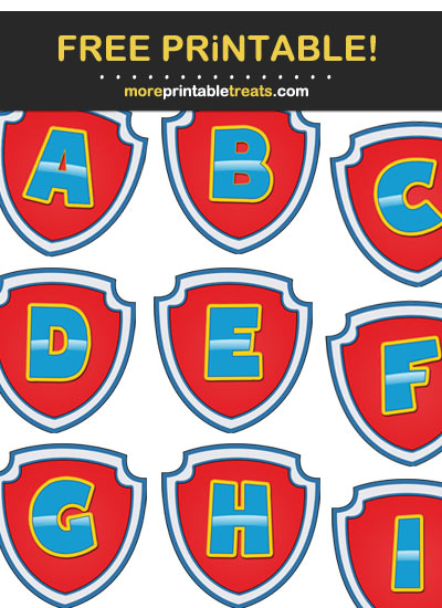 Free Printable Paw Patrol Inspired Banner Letters for DIY Banner