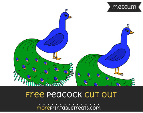 Free Peacock Cut Out - Medium Size Printable