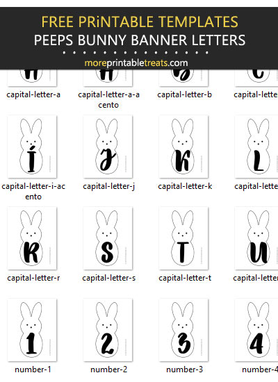 Free Printable Peeps Bunny Alphabet Templates