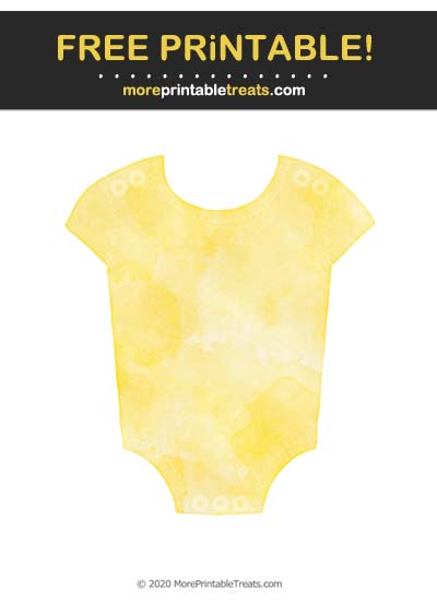 Free Printable Pineapple Yellow Watercolor Baby Onesie Cut Out