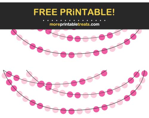 Free Printable Pink Circles Bunting Banner Cut Outs