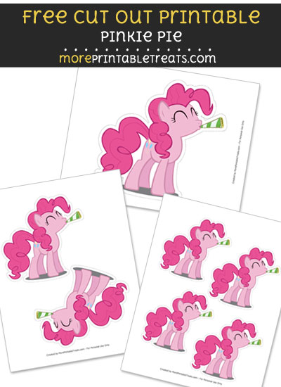 Free Pinkie Pie Cut Out Printable with Dashed Lines - My Little Pony