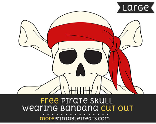 Free Pirate Skull Wearing Bandana Cut Out - Large size printable