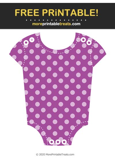 Free Printable Plum Purple Polka Dot Baby Onesie Cut Out