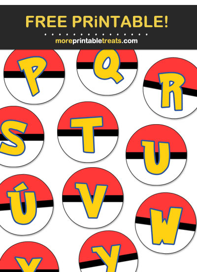 Free Printable Pokeball Party Banner Letters for DIY Banner