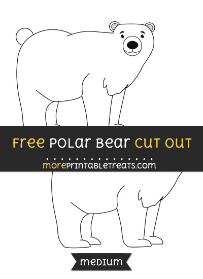 Free Polar Bear Cut Out - Medium Size Printable