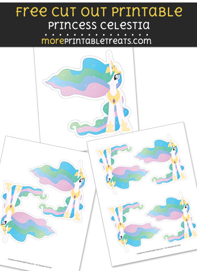 Free Princess Celestia Cut Out Printable with Dashed Lines - My Little Pony