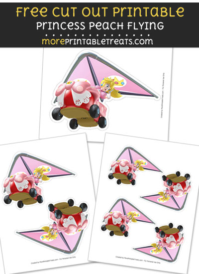 Free Princess Peach Cut Out Printable with Dashed Lines - Mario