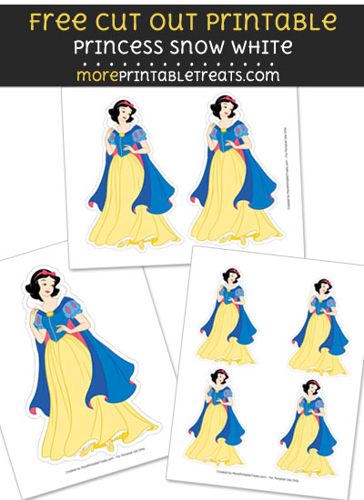 Free Princess Snow White Cut Out Printable with Dashed Lines
