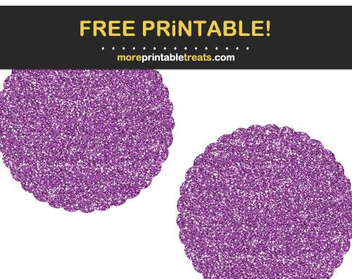 Free Printable Purple Glitter Scalloped Circles