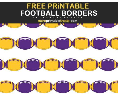 Free Printable Purple and Gold Football Borders for Scrapbooks, Bulletin Boards, and Sign Decorating - Go Vikings!
