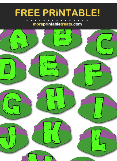 Free Printable Purple Ninja Turtles-Inspired Banner Letters for DIY Banner