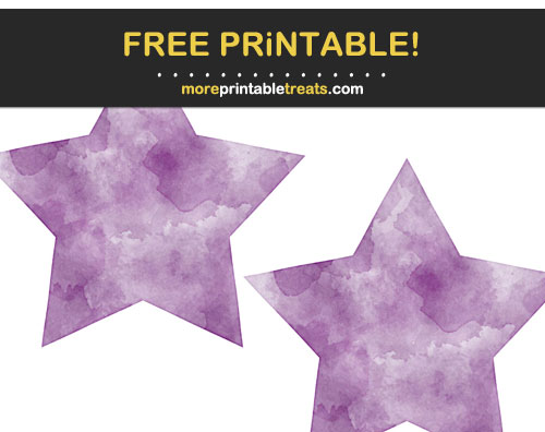 Free Printable Purple Watercolor Stars
