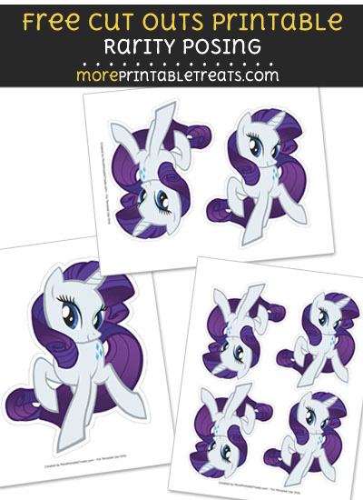 Free Rarity Posing Cut Out Printable with Dashed Lines - My Little Pony
