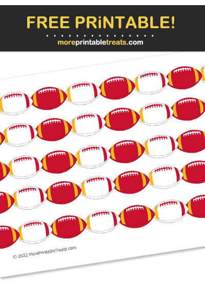 Free Printable Red, Gold, and White Football Borders for Scrapbooks, Bulletin Boards, and Sign Decorating - Go Chiefs!