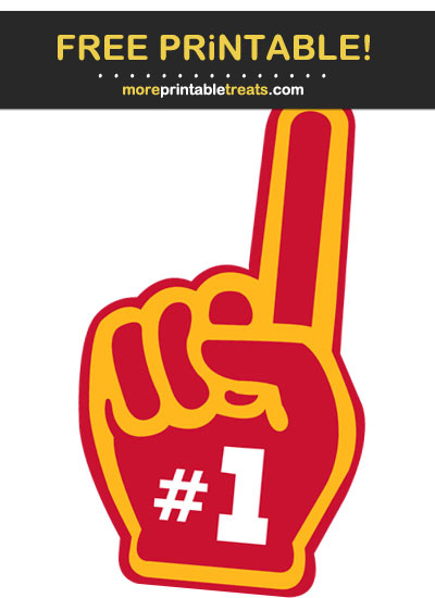 Free Printable Red, Gold, and White Finger Cut Out for Football Parties - Go Chiefs!