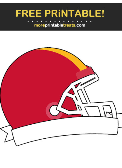 Free Printable Red, Gold, and White Football Helmet Label