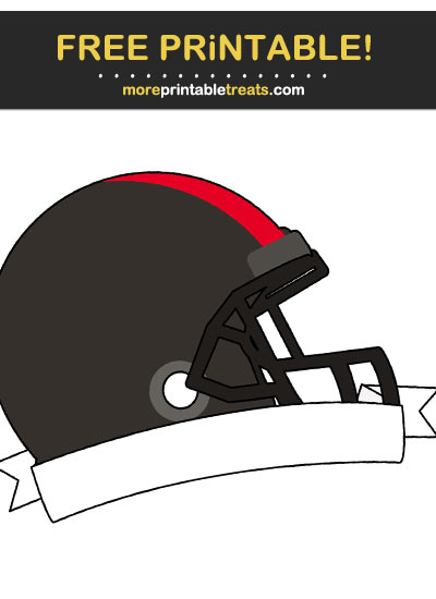 Free Printable Red and Pewter Football Helmet Label