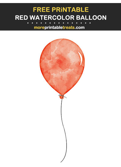 Free Printable Red Watercolor Balloon Print