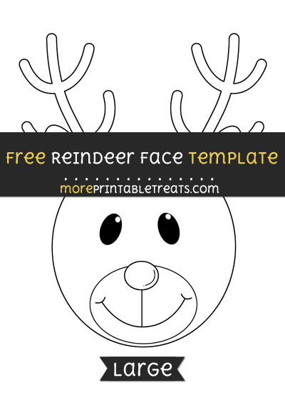 Free Reindeer Face Template - Large