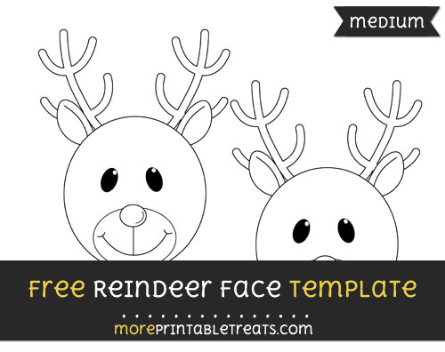 Free Reindeer Face Template - Medium