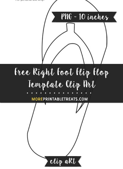 Free Right Foot Flip Flop Template - Clipart