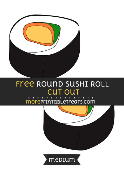 Free Round Sushi Roll Cut Out - Medium Size Printable