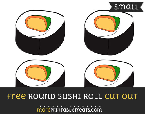 Free Round Sushi Roll Cut Out - Small Size Printable