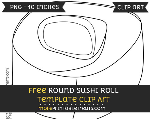 Free Round Sushi Roll Template - Clipart