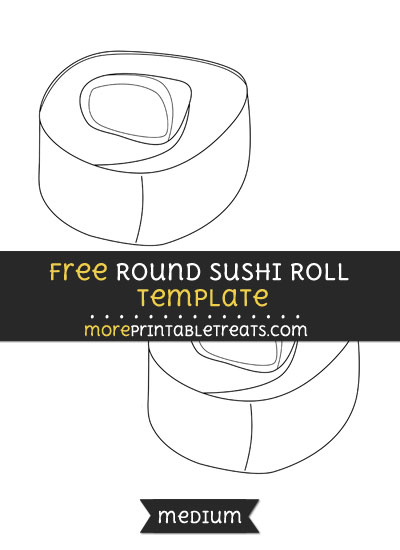 Free Round Sushi Roll Template - Medium