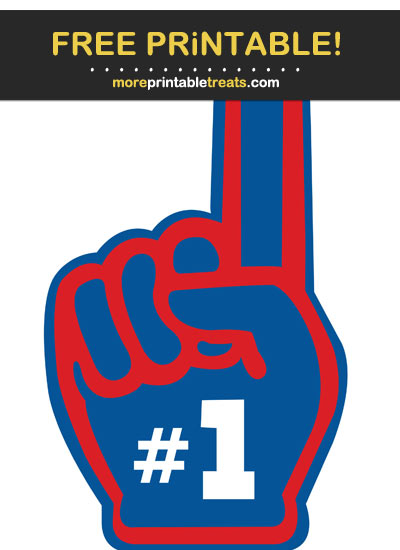 Free Printable Royal Blue, Red, and White Finger Cut Out for Football Parties - Go Bills!