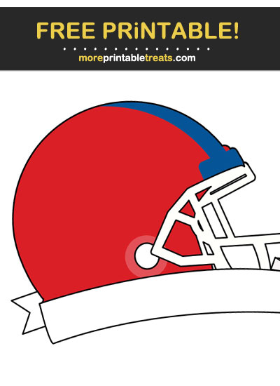 Free Printable Royal Blue, Red, and White Football Helmet Label