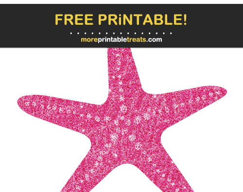 Free Printable Ruby Pink Glitter Starfish