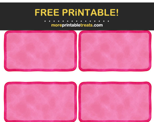 Free Printable Ruby Pink Saturated Watercolor Rectangle Labels