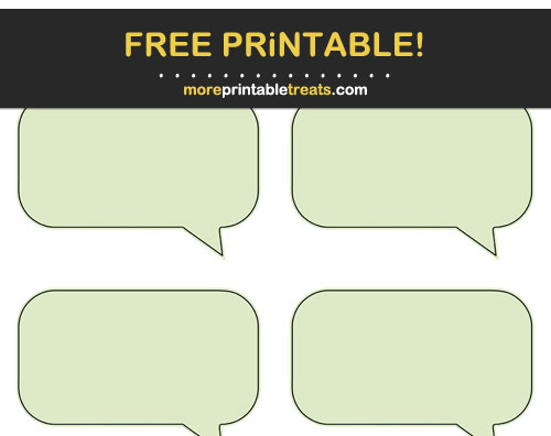 Free Printable Sage Green Rectangle Speech Bubble Labels