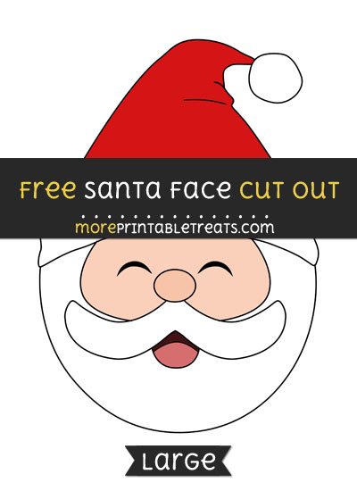 Free Santa Face Cut Out - Large size printable