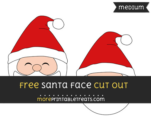 Free Santa Face Cut Out - Medium Size Printable