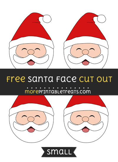 Free Santa Face Cut Out - Small Size Printable
