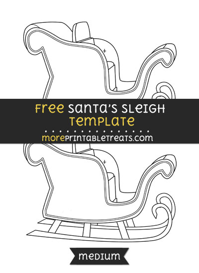 Free Santas Sleigh Template - Medium