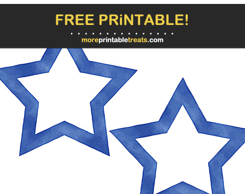 Free Printable Sapphire Blue Watercolor Star Frames