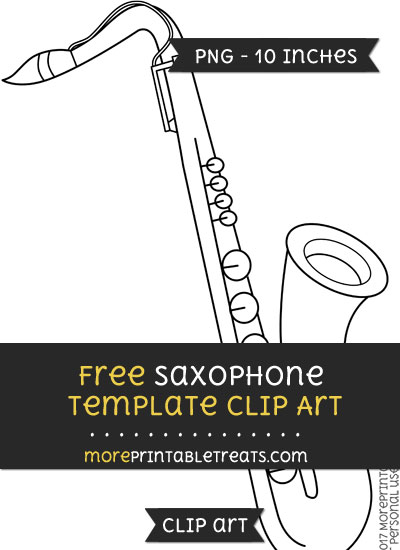 Free Saxophone Template - Clipart
